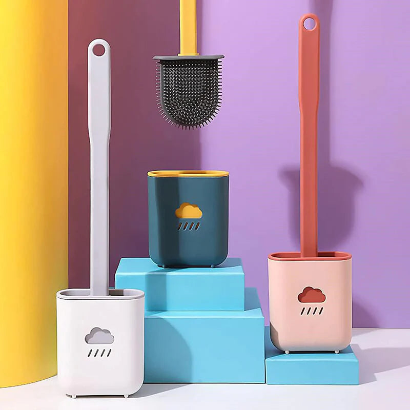 Silicone Toilet Brush with Quick-Dry Holder