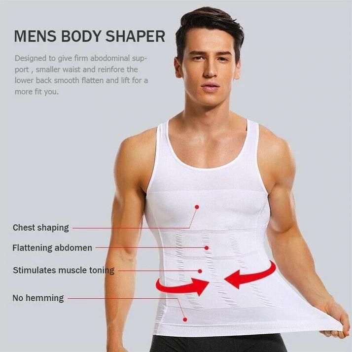 Men’s Solid Compression Flexvest – Slim Fit Body Shaping Innerwear